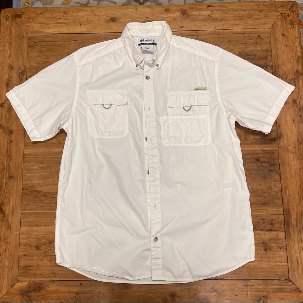 Columbia Men's Classic White Button Down Shirt